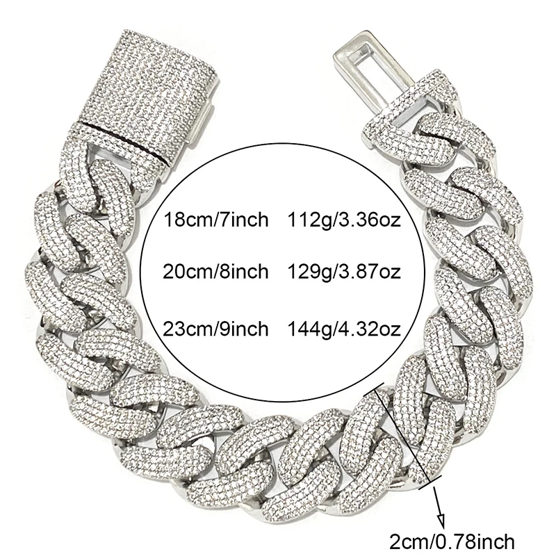 

Браслет Hophip 5A+ с камнями CZ, инкрустированный, круглый, в стиле Cuban, для хип-хоп исполнителей, цвета розовое золото и серебро