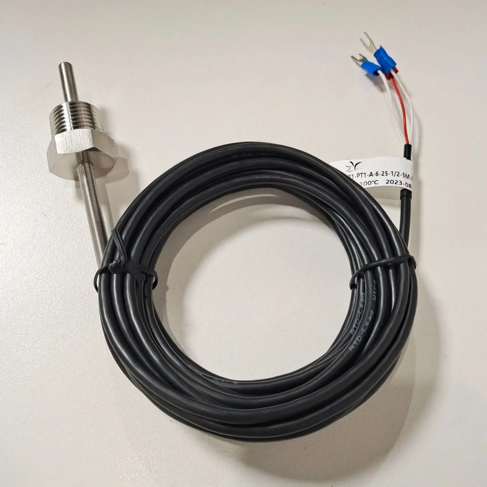 ZYSENSOR Temperature Sensor 0-100 Degrees 6MM Outlet 5m PVC PT100 50MM 1/2 Thread