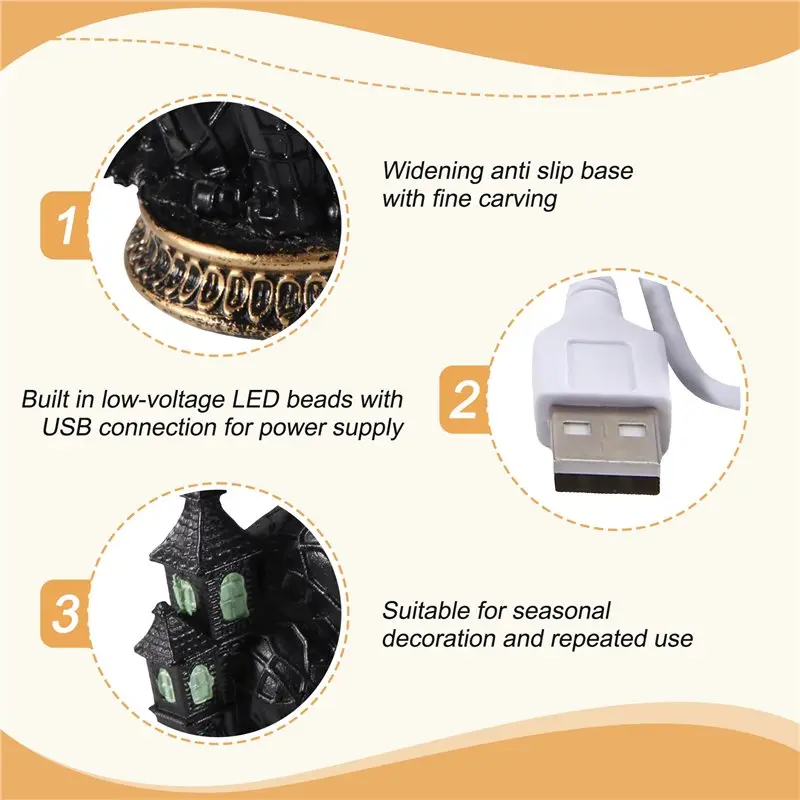 Handcrafted Retro Resin Witches Lamp USB Powered Gothic Wizard Hats Night Light Colorful Wizard Hat Lamp For Bedroom