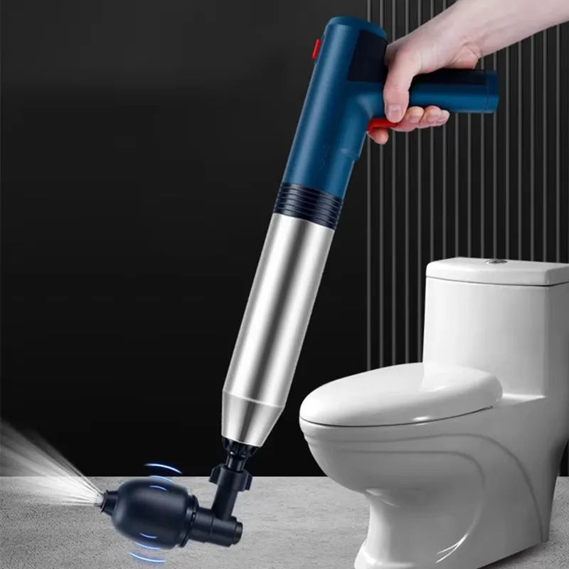 New Electric Toilet Plunger Rechargeable Lithium Battery Modern Pipe Sewer Squatting for Toilet Bathroom Plumbing Facilitator