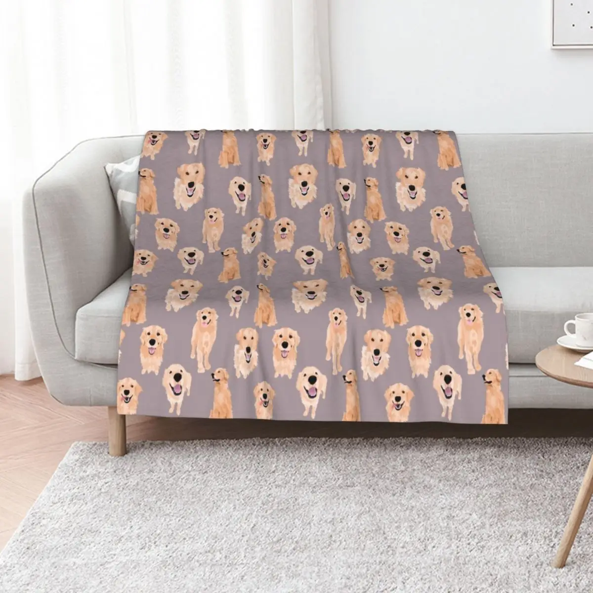 Golden Retriever Throw Blanket Kid'S Quilt Cute Plaid bed plaid Luxury Throw Blankets