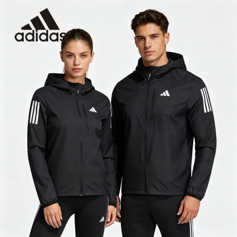 Adidas Woven Drawstring Hood Anorak Jacket Spring Multi Pocket Hiking Travel Light OuterwearIN1483 1PCS