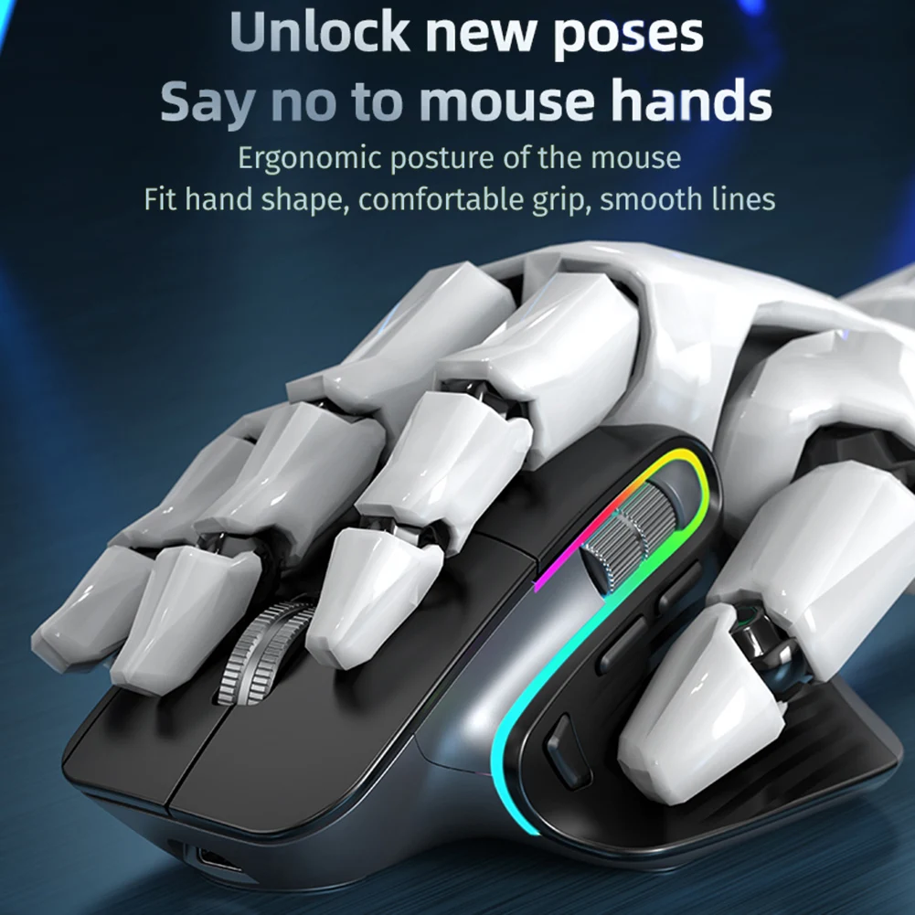 Multi-Device Wireless Mouse 1000-4000DPI Bluetooth-Compatible 5.0+2.4G Right Hand Computer Mice Optical Gamer Mice for Laptop PC