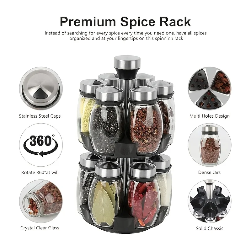

[Glass Jar Bottle Set]12pcs Glass Jar Bottle Set, for Kitchen Organizers And Storage,Pantry Organizers And Storage, Spice Rack