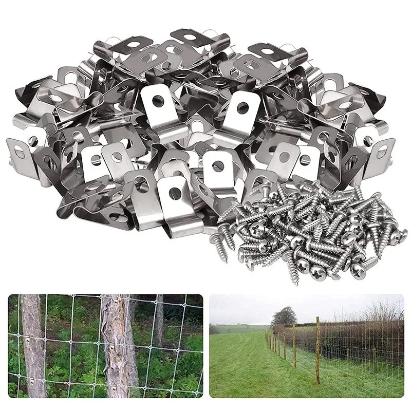 

【EFFICIENT 】Wire Fence Clips For Livestock-Industrial Tool Set- Aluminum 600-Piece Includes Screws Piece