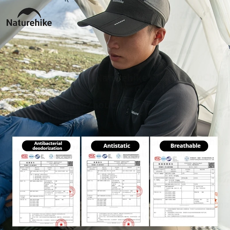 Naturehike سترة صوف دافئة الشتاء الحرارية متعددة جيب الوقوف أكمام صدرية التخييم في الهواء الطلق معطف للرياضة طوق سترة