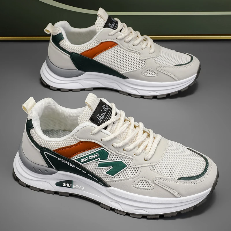 أحذية تنس رجالية في الهواء الطلق مريحة للتنفس ومقاومة للاهتراء أحذية رياضية موضة الرجال شبكة جوفاء حذاء كاجوال Zapatillas Hombre