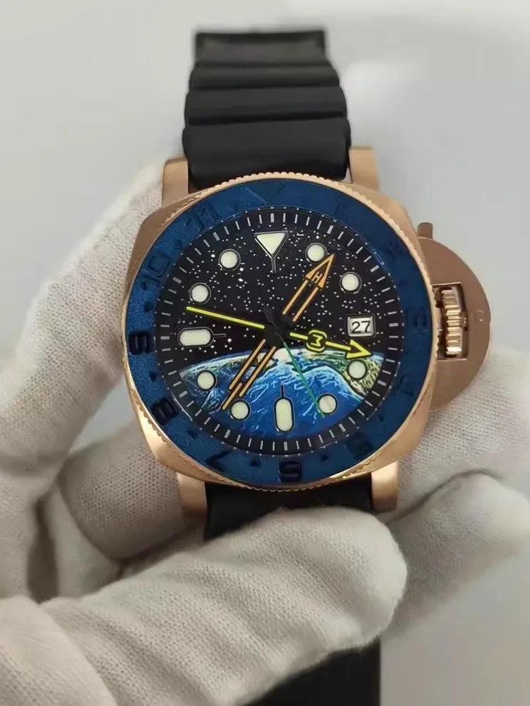 Mens Stainless Steel Mechanical Watch Designer Luminous Silicone Rubber Strap Needle Buckle New Fashion Men Casual Wristwatch