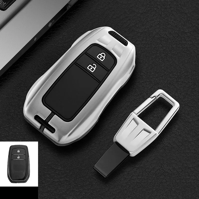 2/3 Button Car Key Case Cover for Toyota RAV4 HARRIER Hilux Fortuner Land Cruiser Crown Highland Prado Yaris Cross Aygo X 2022