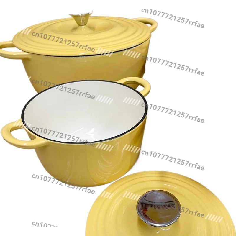 

[Goose Yellow] Enamel Pot Stew Pot Soup Household, Non-Stick Induction Cooker