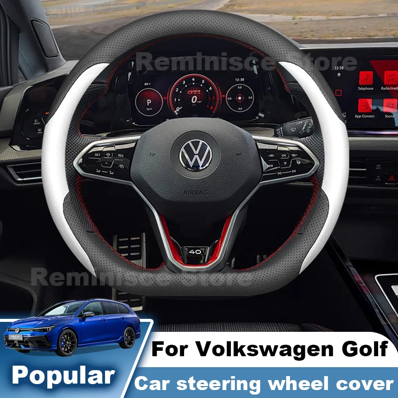 Ultra Thin Steering Wheel Cover For Volkswagen Golf 7.5 MK7 MK8 2026-2018 Non Slip Steering Wheel Cover Interior Accessories