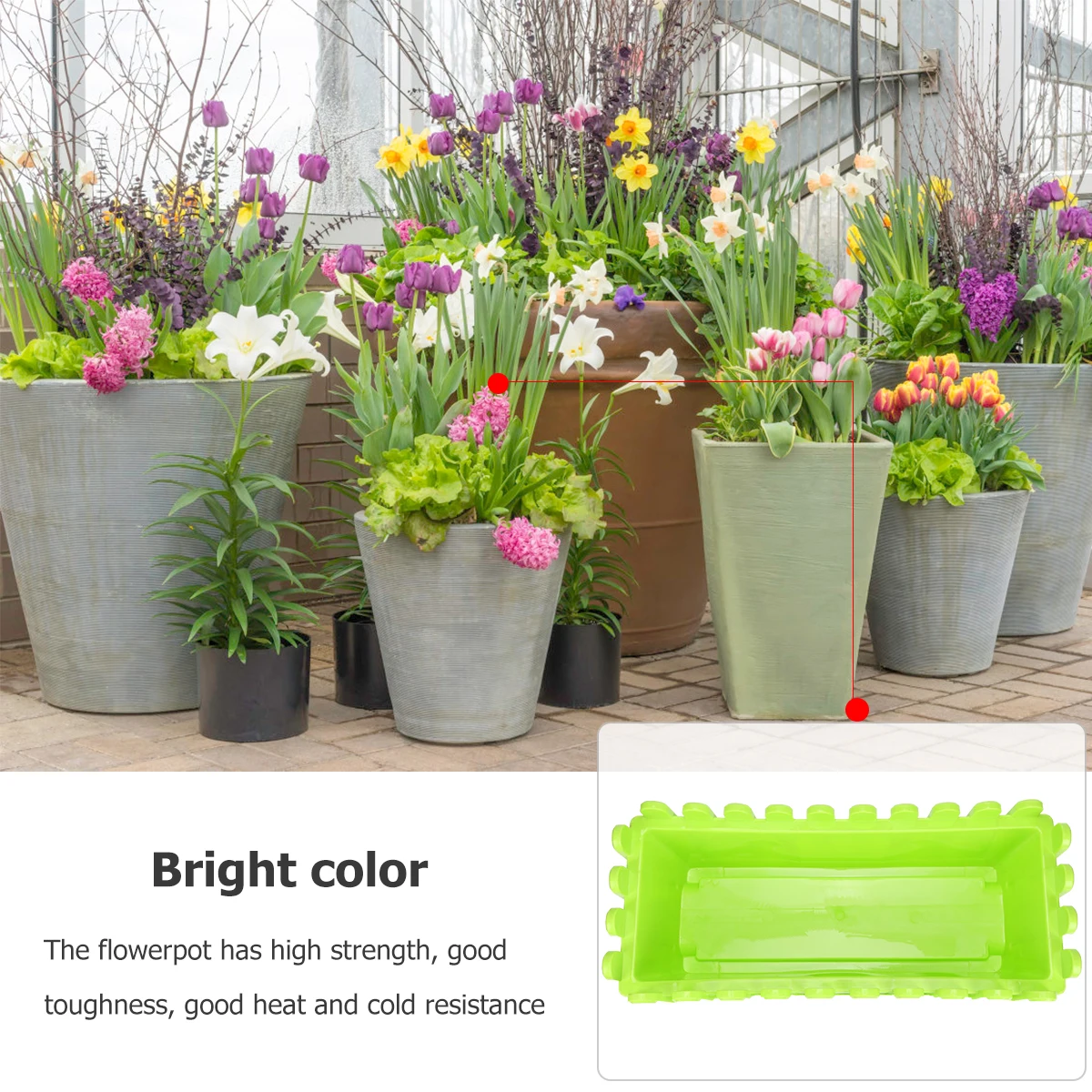 

Plastic Flower Pot Fence Rectangle Pots Succulent Planters Garden Wall Vase Container PP Resin Durable Practical AntiDust