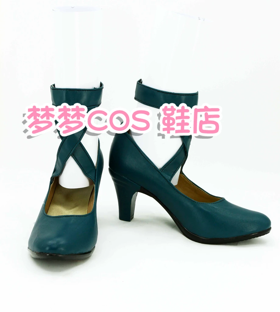 أحذية أنيمي بحار نبتون كايو ميتشيرو التأثيرية أحذية خضراء للنساء لزي الهالوين