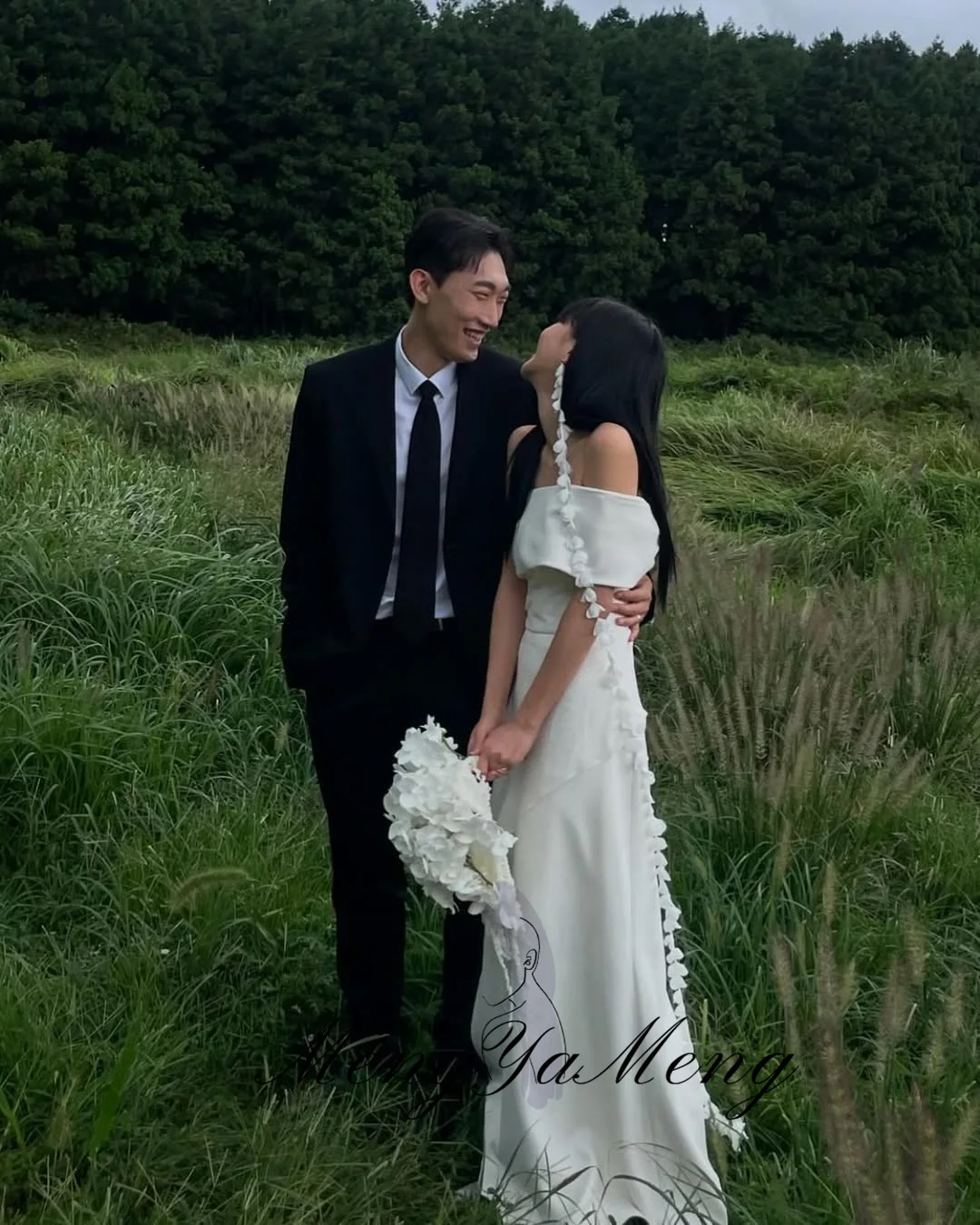 ZHUISHU One Shoulder Korean Wedding Dresses Outdoor Photo Shoot Bridal Gown Customized A Line Wedding Snap Dresses 2026