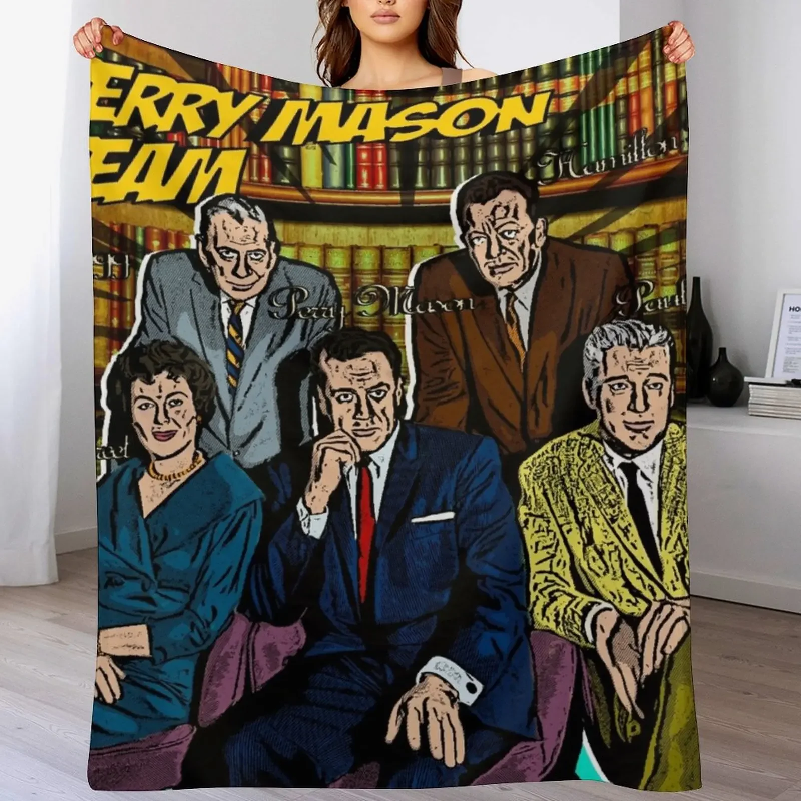 

Perry Mason Team (PM Comics) Throw Blanket Flannel Fabric Flannel sofa bed manga Blankets