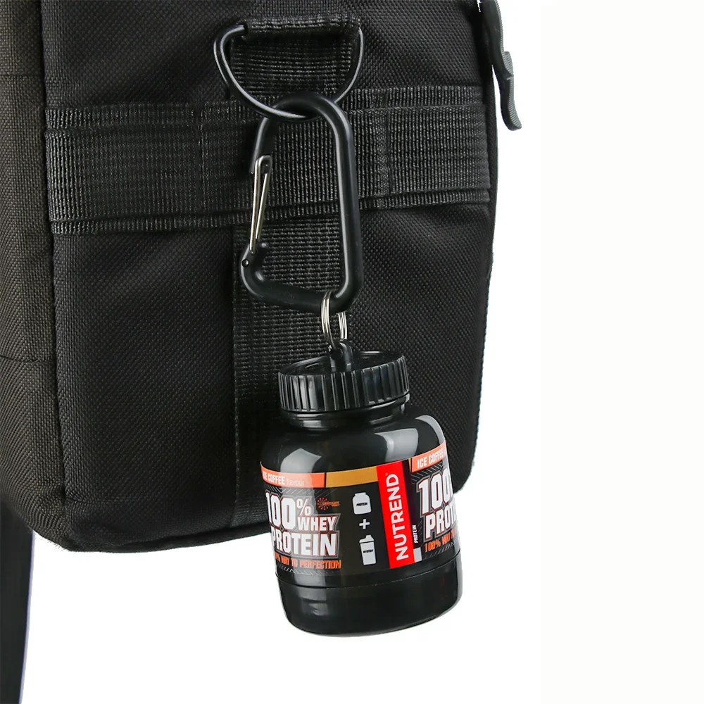 100/200ML Portable Mini Protein Powder Bottle with Keychain Health Funnel Medicine Box Container Small Cup Outdoor Sport Storage 3