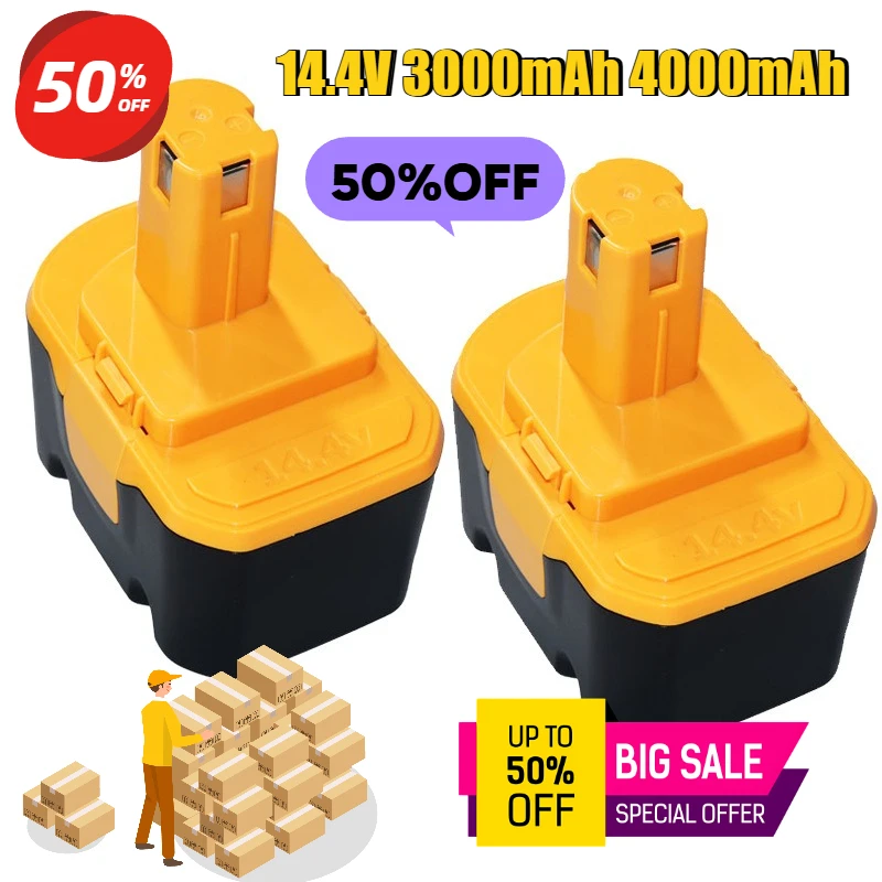 

14.4V 3000mAh 4000mAh for Ryobi Tool Battery R10521 RY6201 HP1441 HP1441M Nickel-Cadmium Battery