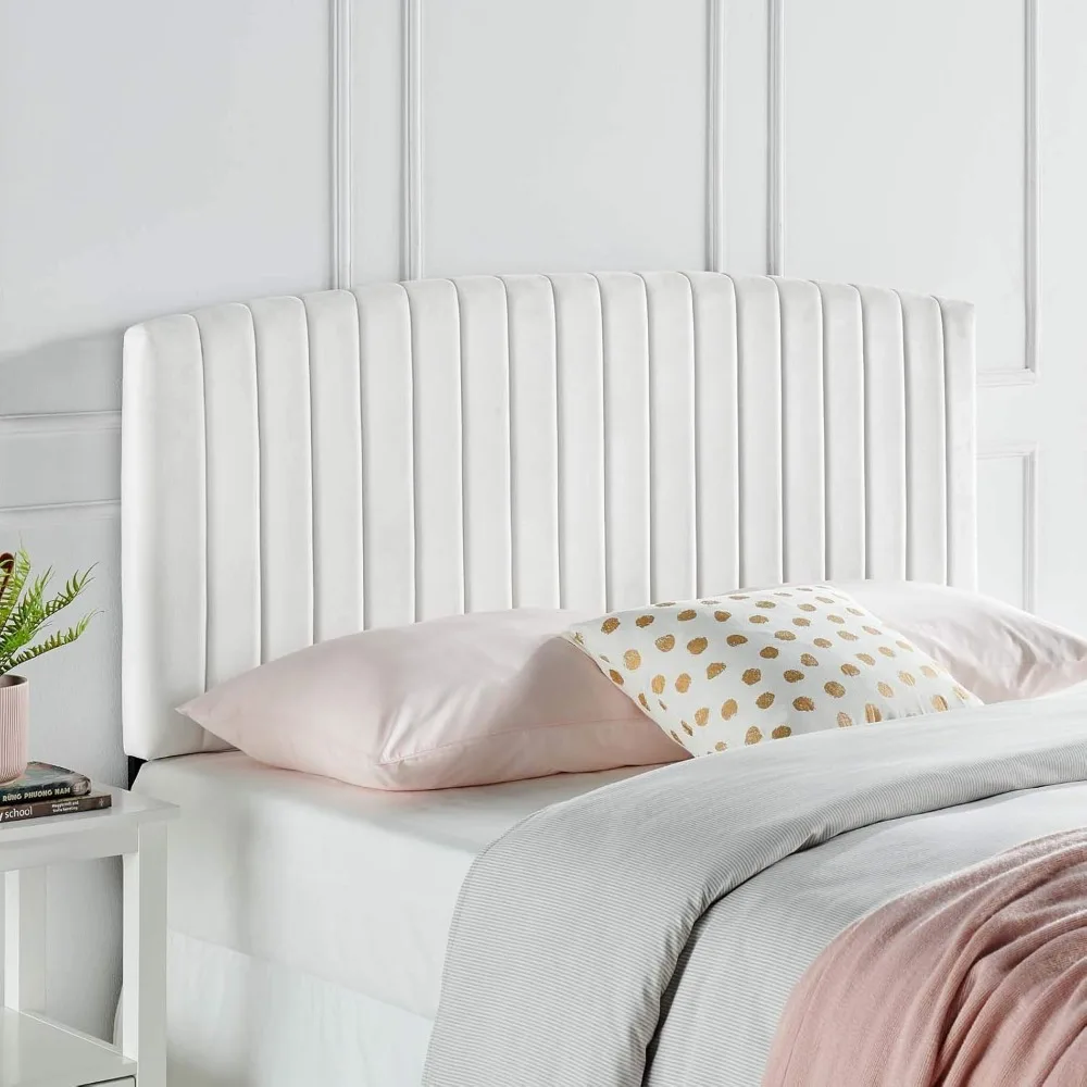 

Rebecca Performance Velvet Full/Queen Headboard, White