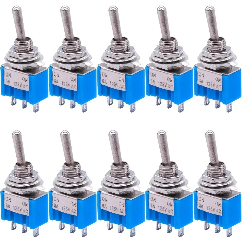 10/20Pcs Toggle Switch ON-OFF-ON/ON-ON 3Pin Position Latching MTS-103 MTS-102 AC 125V/6A Power Button Switch with Waterproof Cap