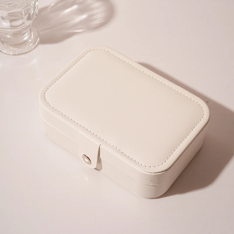 Portable Travel Jewelry Box Necklace Earrings Ring Jewelry Organizer Display Pu Leather Storage Large Capacity Jewelry Case E