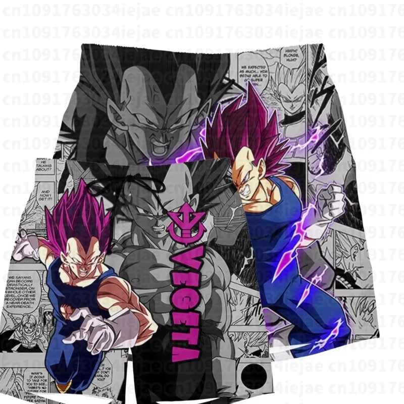 2026 Dragon Ball Super Vegeta Ultra Ego Manga Style Print Quick Dry Shorts Men Kid Anime Saiyan Casual Breathable Beach Shorts
