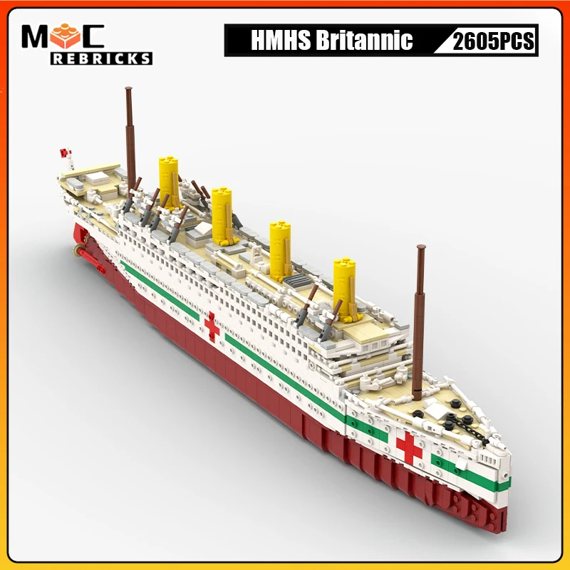 

British Ocean Liner HMHS Britannic Royal Medical Ship MOC Building Blocks Passenger Cruise Kid's Bricks Toys Puzzle Xmas Gifts