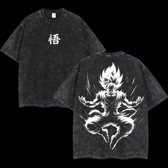 

Vintage Dragon Ball Z Washed T Shirt Men Goku Super Saiyan Graphic Tee Casual Soft Cotton Short Sleeve Anime Tees Streetwear
