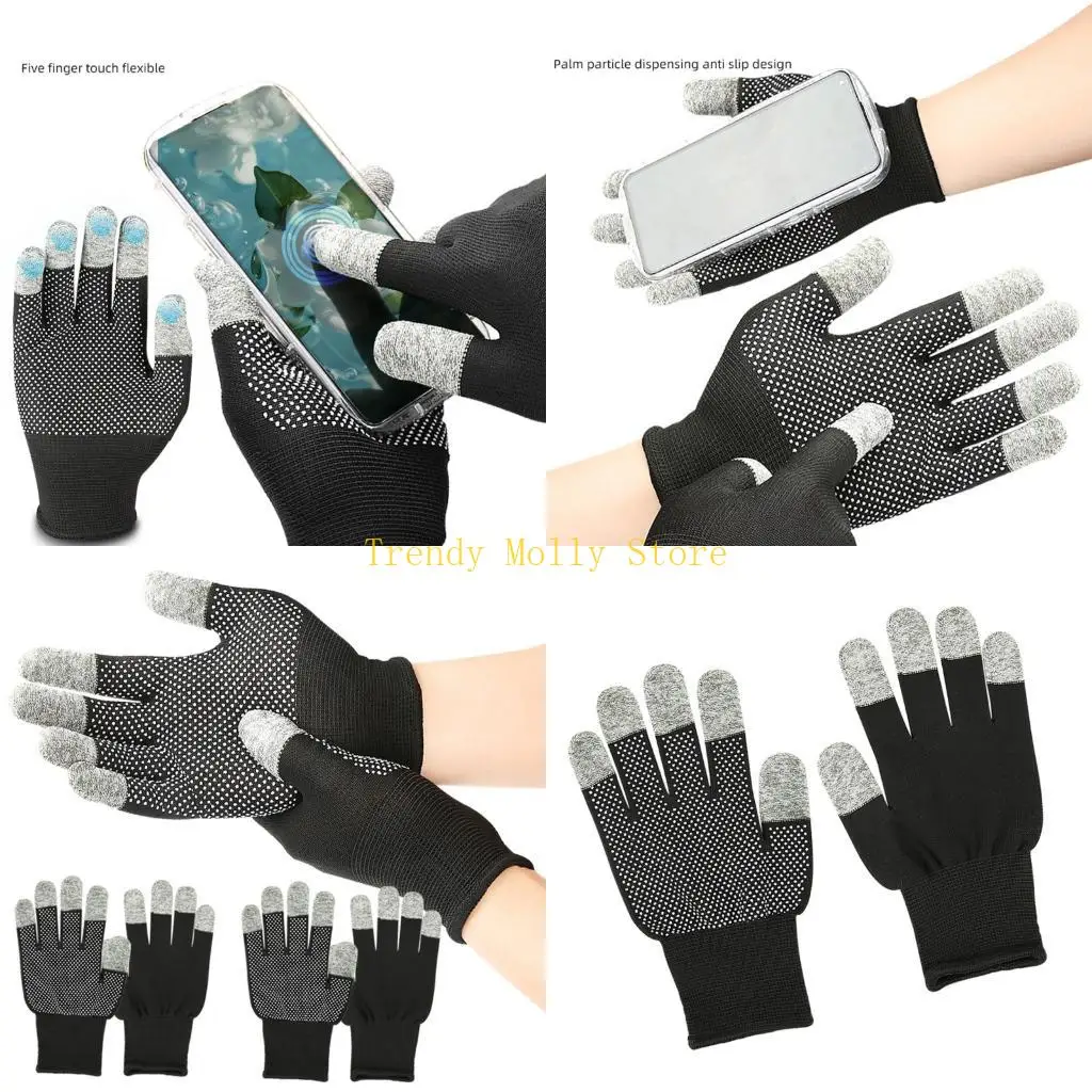

N5KB 1 Pair Nonslip Palms Touchscreens Gloves Five Finger Gloves for Cold Protections
