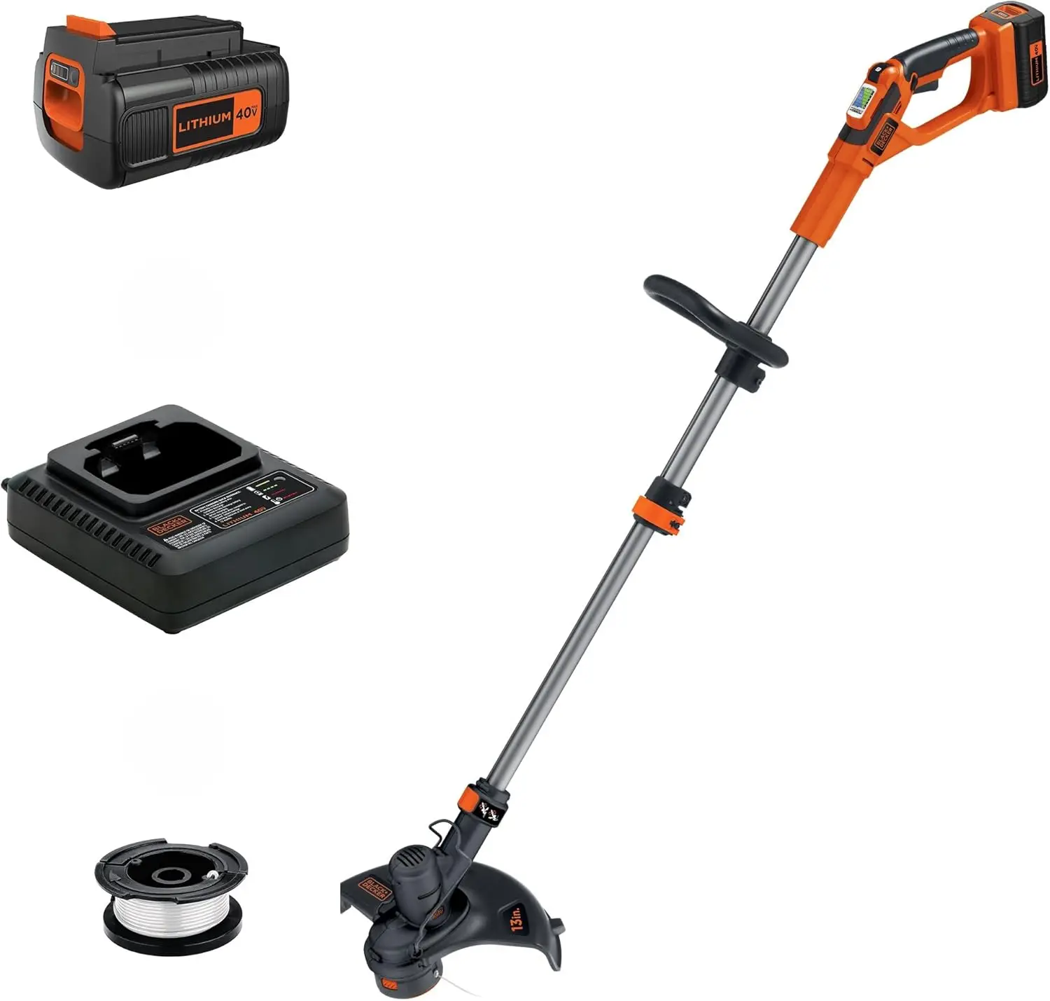 Lawn Care, Plastic, N/A, Cordless 2-in-1 Weed Wacker with Adjustable Pole, Battery and Charger