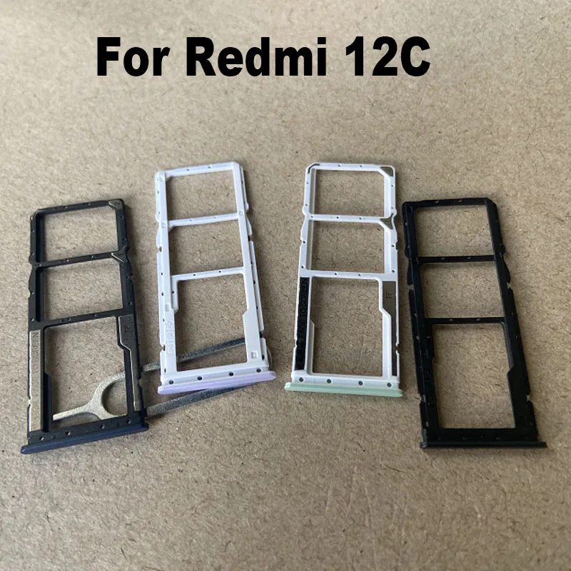 

New For Xiaomi Redmi 12C Sim Card Tray Slot Holder Socket Adapter Connector Repair Parts Replacement