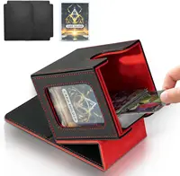 Caja de baraja de cartas coleccionables de más de carga para exhibición de comandante MTG con 2 divisores, caja de almacenamiento de tarjetas deportivas de juego, estuche de cubierta magnético de PU