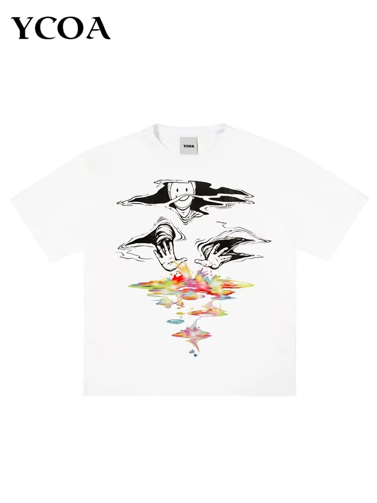 Men T-Shirt lyrical Cotton Oversized Graphic Kawaii Hip Hop Korean Fashion Short Sleeve Tops Tee Y2k Streetwear Harajuku Clothes