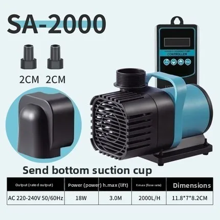 Submersible Water Pump for Aquarium Pond Fish Tank Saltwater Freshwater Adjustable Flow