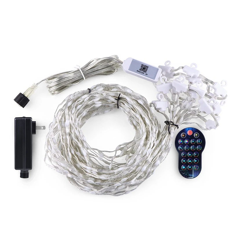 

Graffiti APP Curtain Lights RGB Phantom Colour Point Control Lights Ambient Lights Curtain Light String With US Plug,C Durable