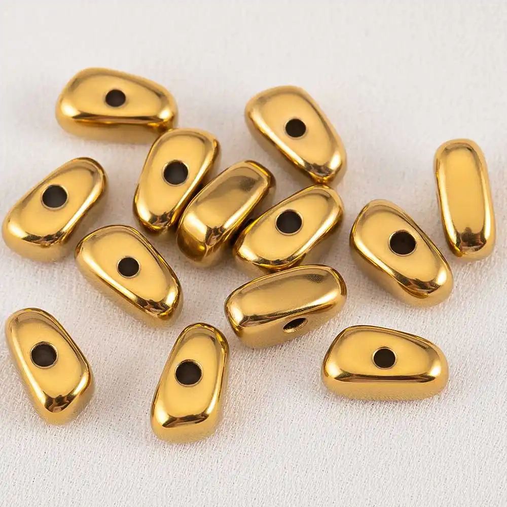 10/20pcs Stainless Steel Gold Color Irregular Beads Multi Styles Loose Spacer Beads for DIY Jewelry Making Bracelets Accessories view 4
