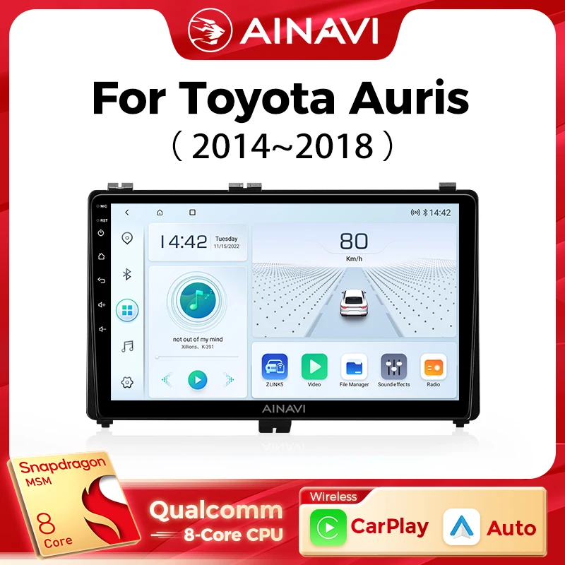 Ainavi Car Multimedia Player For Toyota Auris 2014 2015 2016 20172018 Corolla Hybrid wireless Carplay Android Auto 4G Wifi 2Din