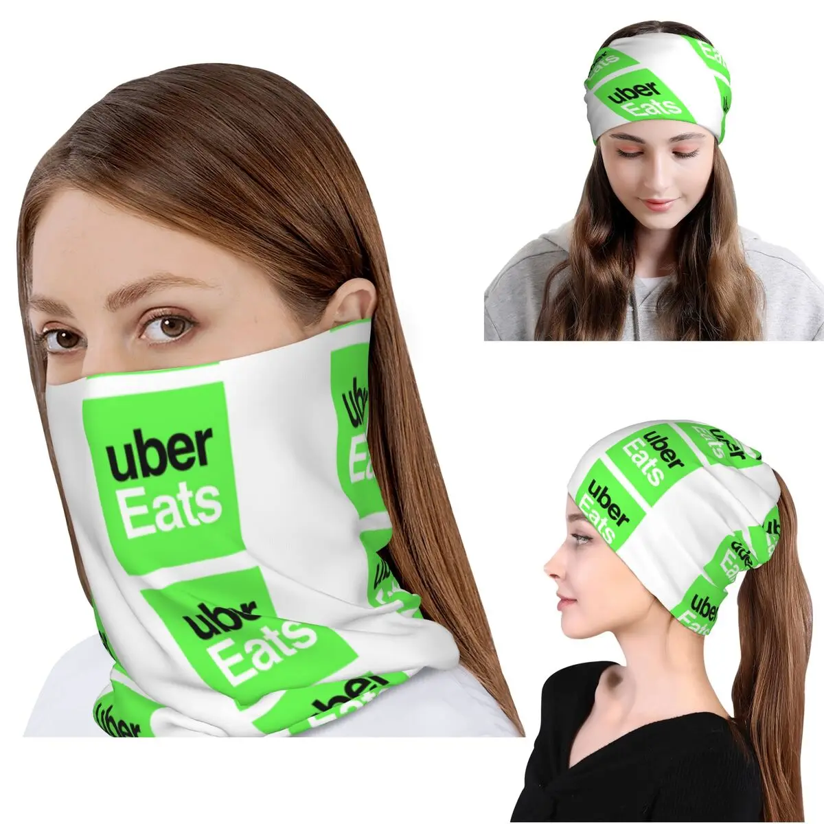 

Ubereats Bandana Neck Cover Mask Scarf Warm Balaclava Beanies Hat for Men Women Adult Washable
