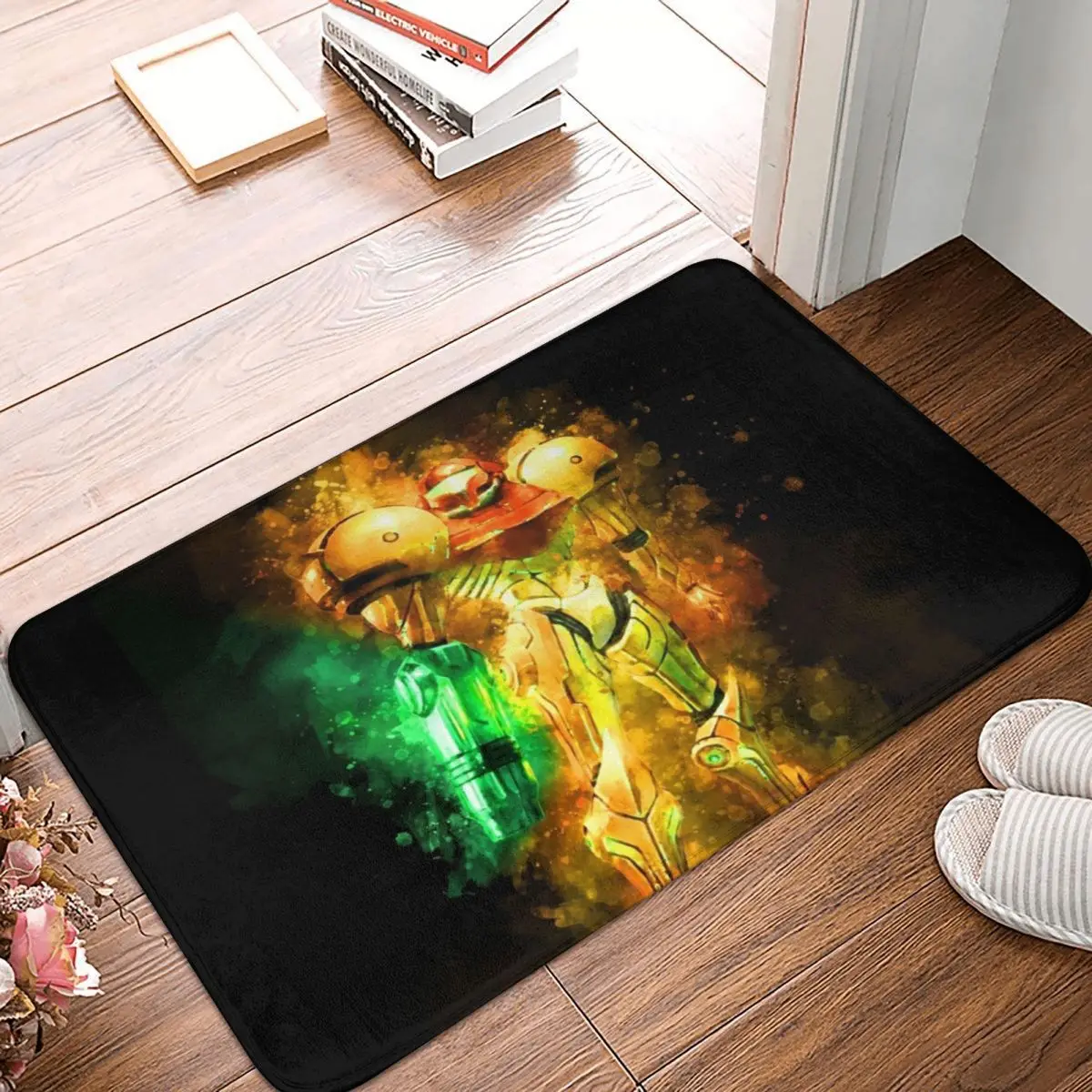 Metroid Samus Aran Prime Hunter Doormat Rug Carpet Mat Footpad Polyester Anti-slip Water Oil Proof Entrance Kitchen Bedroom