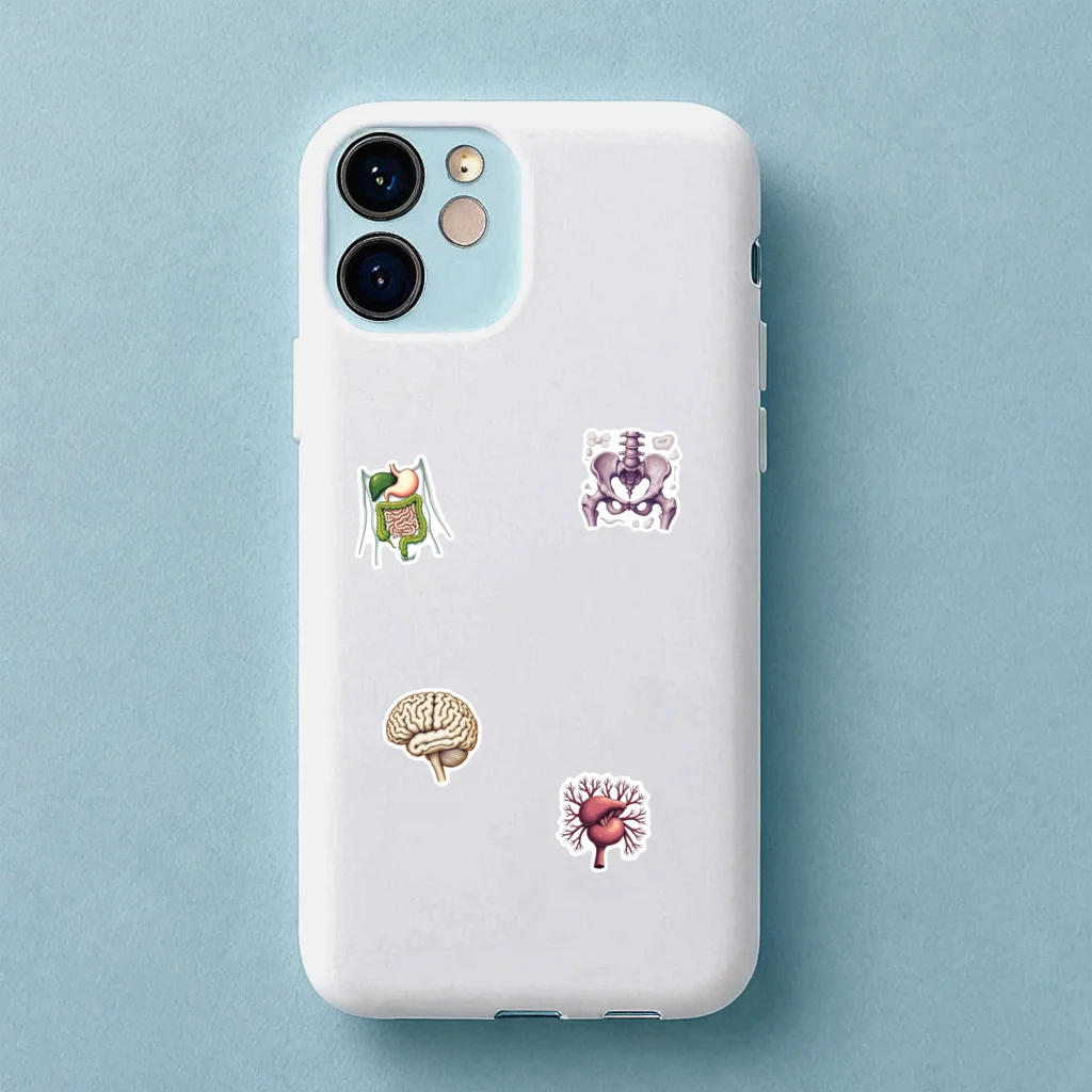 35pcs-150pcs Decals  Detailed Anatomy Sticker Human Organ Decal Biological Sticker for Instruments Stationery Notebooks