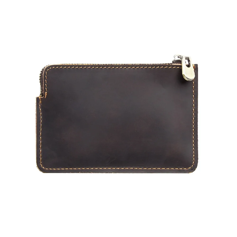 Genuine Leather Men's Short Wallet Retro with Belt Loop Belt Hanging Money Pouch Portable Ultrathin Credit Card Holder Travel