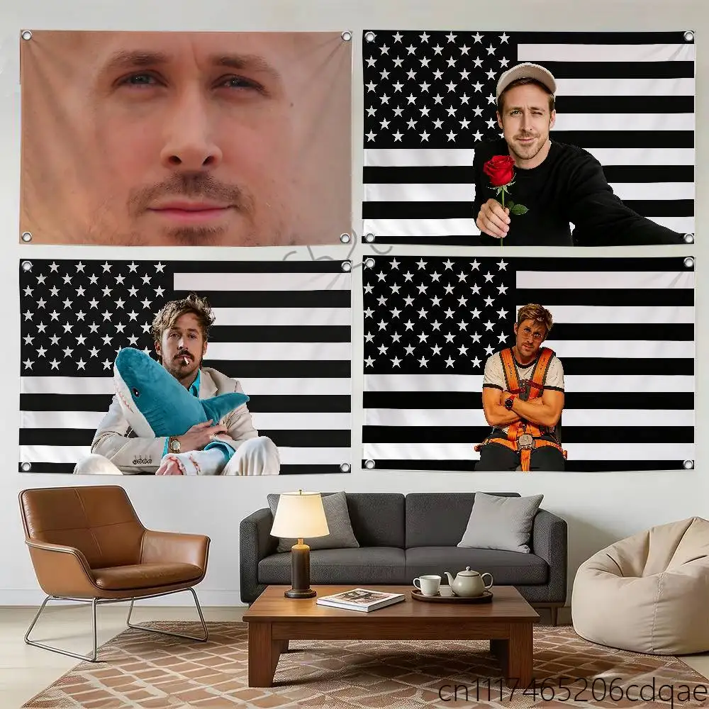 FOR Ryan Gosling Flags for Room Bedroom Home Outdoor Wall Hanging Concert Print Art Banner