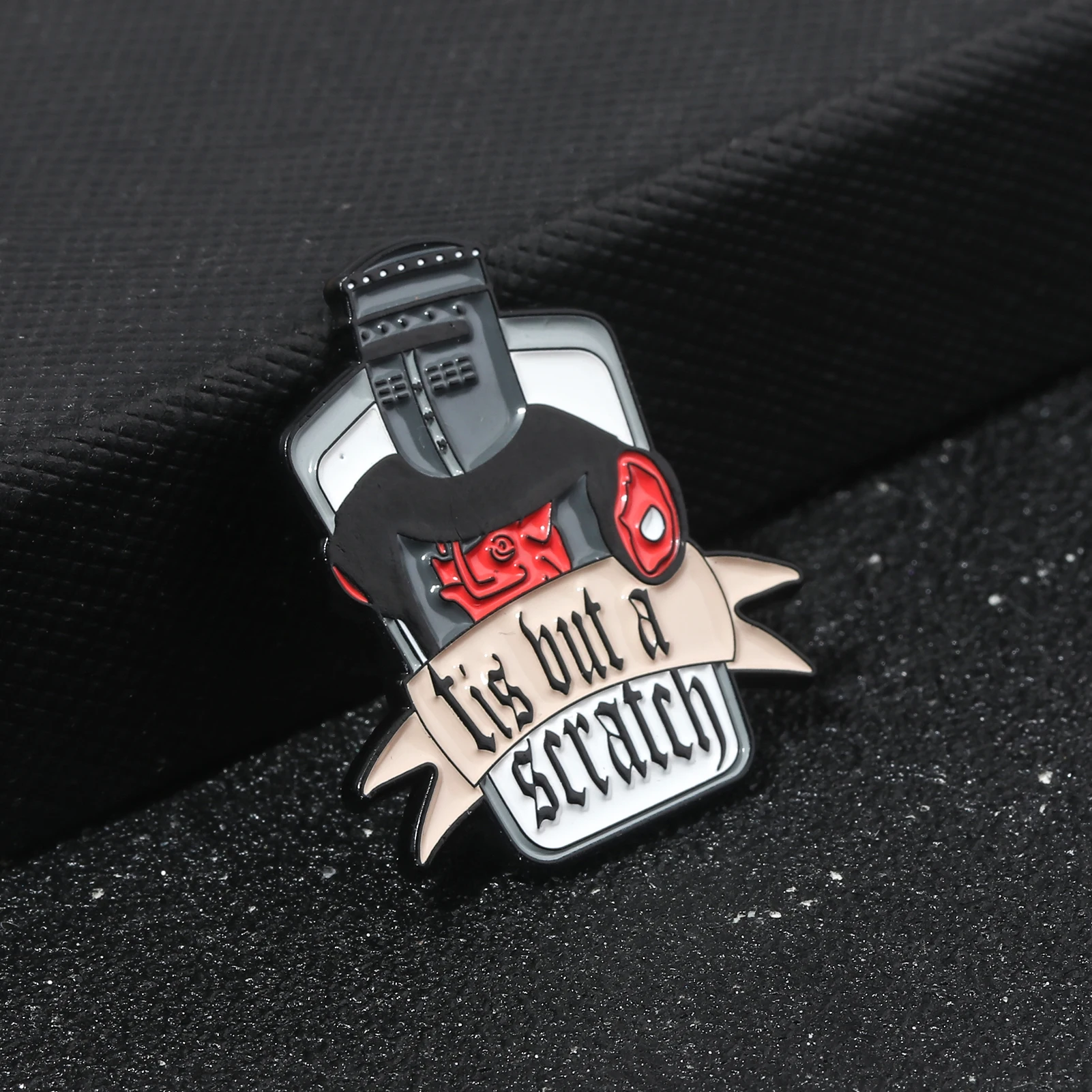 Monty Python Tis But A Scratch Enamel Pin Brooch Black Knight Metal Badge Brooches Clothes Backpack Lapel Hat Accessories