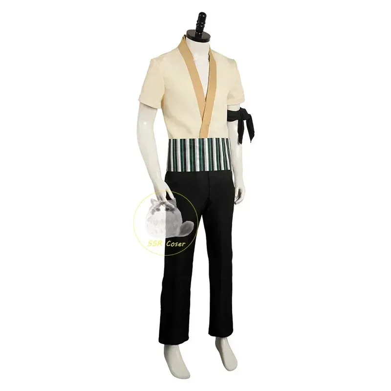 

aaa12 3Movie Roronoa Fantasia Zoro Cosplay Costume Uniform Wig Earrings Adult Halloween Carnival Party Cos