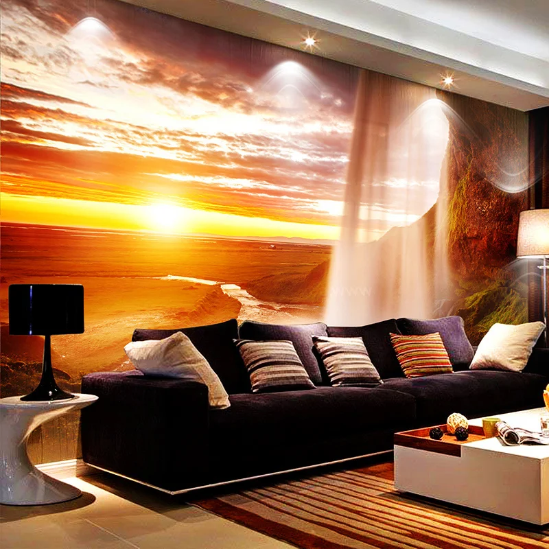 Custom Photo Wallpaper 3D Nature Scenery Wall Mural Bedroom Living Room Sofa TV Backdrop Decor Non-woven Wallpaper Waterfall 3D