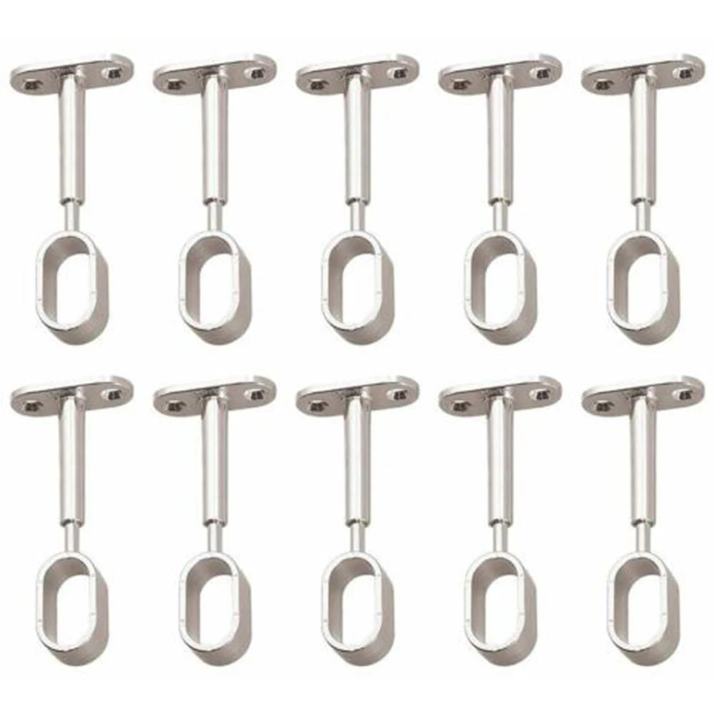 16 楕円形ワードローブポール吊り下げシートトップマウントフランジシートワードローブコーナー亜鉛合金フルワードローブクロスバー