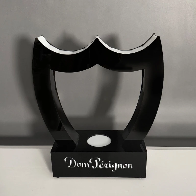 Direct sales from the source factory: Luminous Wine Stand for Bars and KTVs, Red Wine Champagne Display Base, Black Spade A Fore
