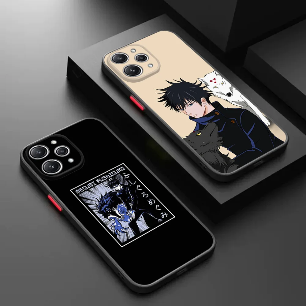 Cases For Xiaomi Mi 9T Pro 10T Redmi Note 10 9a 9c 10a 10c 9s 10s 7 8 8t Jujutsu Kaisen Fushiguro Megumi Translucent Phone Case