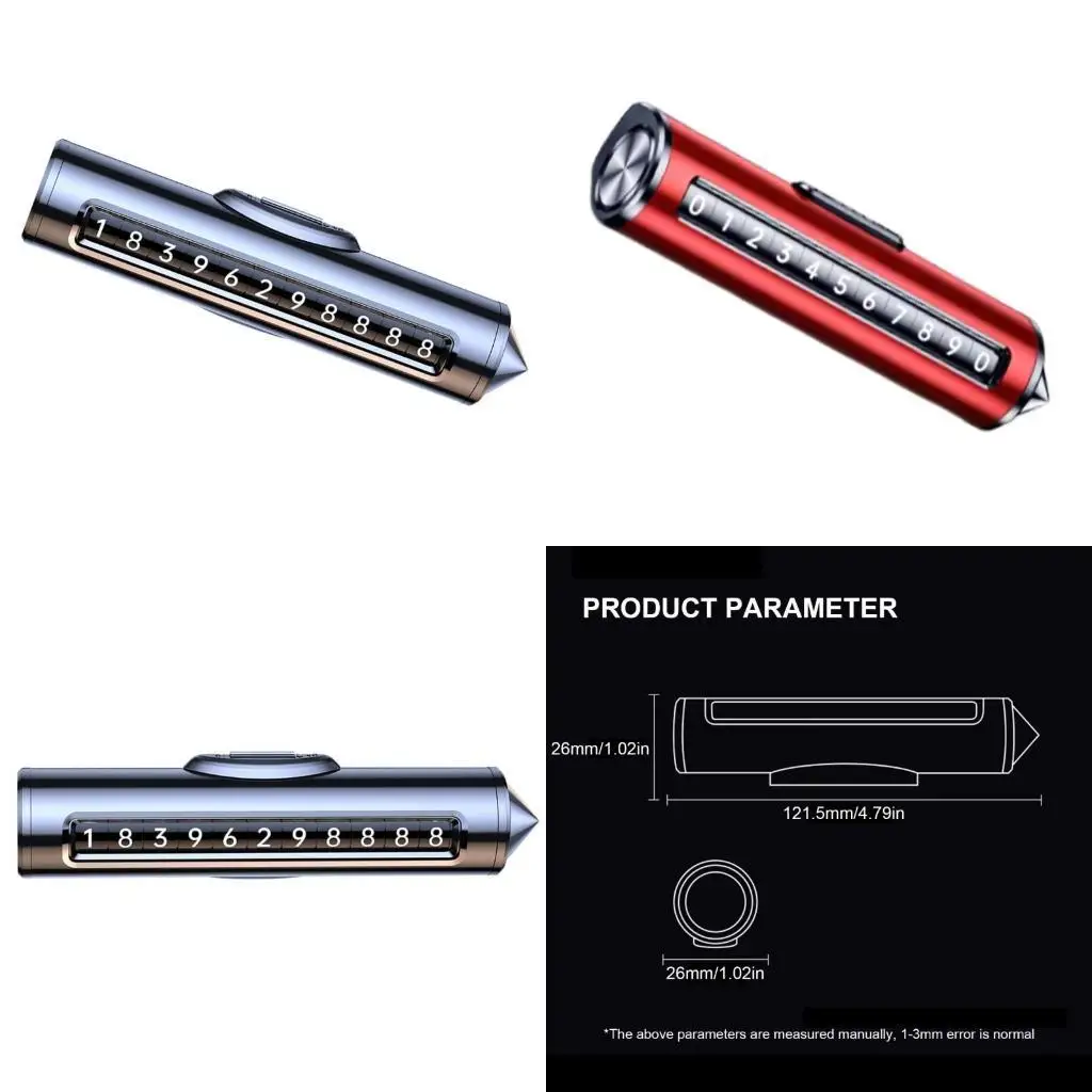 

02DE Safety Hammer Temporary Parking Plate Glass Breaker Escape Tool Car Accessory