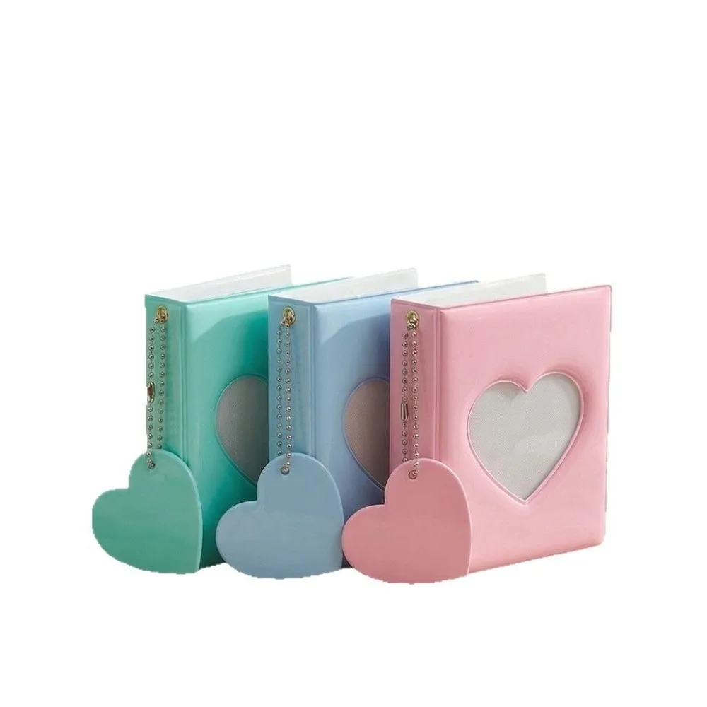 3 Inch 40 Pockets Love Heart Photo Album Macaron Portable Card Holder Large Capacity Waterproof Photocard Album Kpop Photocard