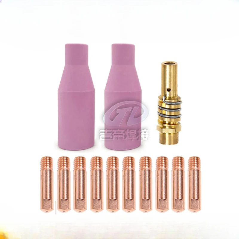 

Mi13 Kit Two Protection Welding Accessories Mag15ak Welding Gun Ceramic Nozzle Set 13Pcs Conductive Nozzle